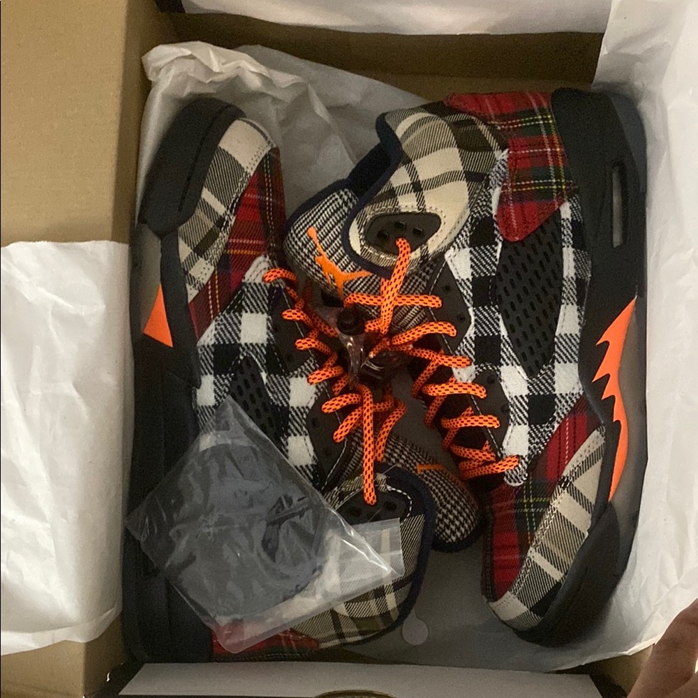 Plaid Retro Jordan 5’s SIZE 6Y
